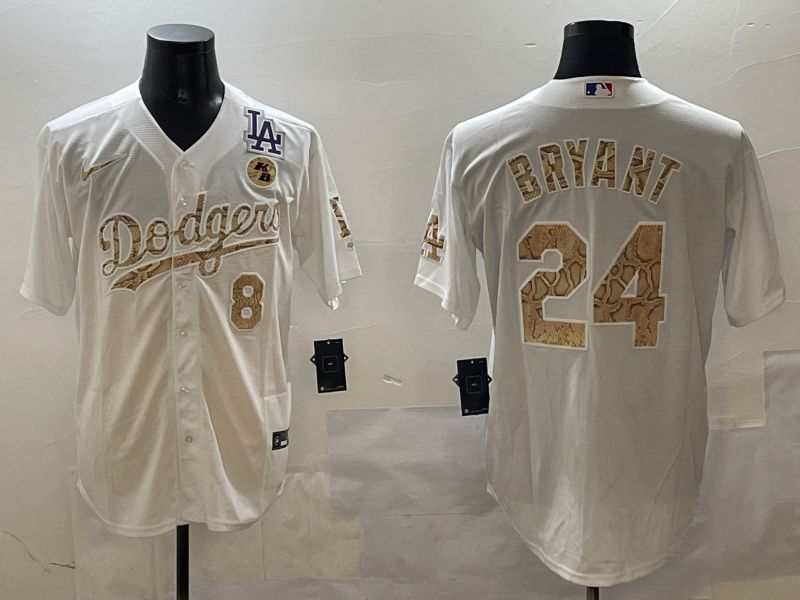 Men Los Angeles Dodgers #24 Bryant White Fashion Game 2025 Nike MLB Jersey style 30613
